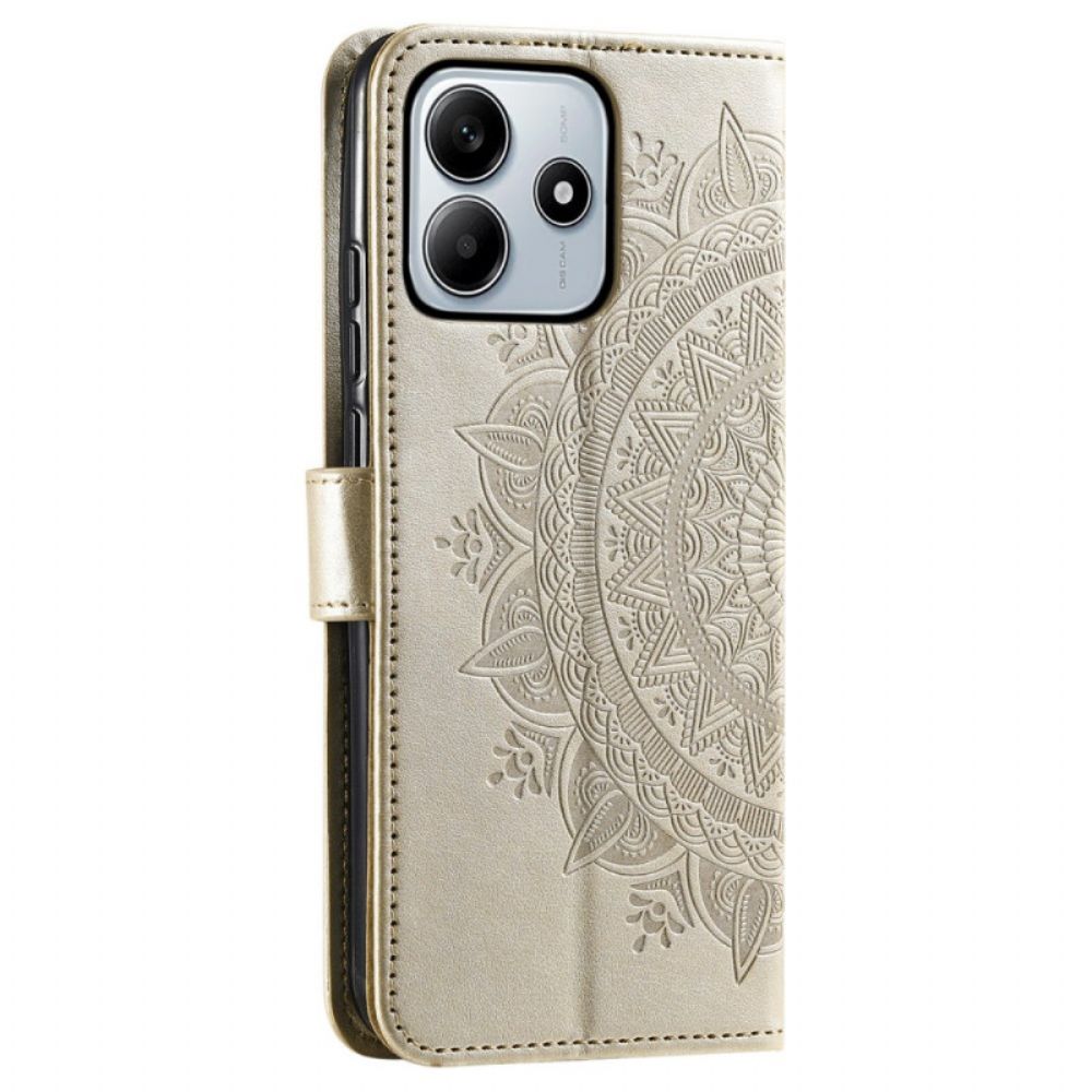 Leren Hoesje Voor Xiaomi Redmi Note 14 4g Mandala Met Zon