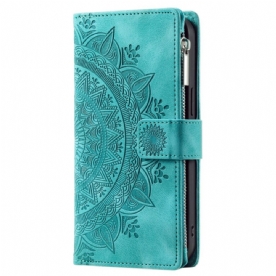 Leren Hoesje Voor Xiaomi Redmi Note 14 4g Mandala Suède-effect Portemonnee