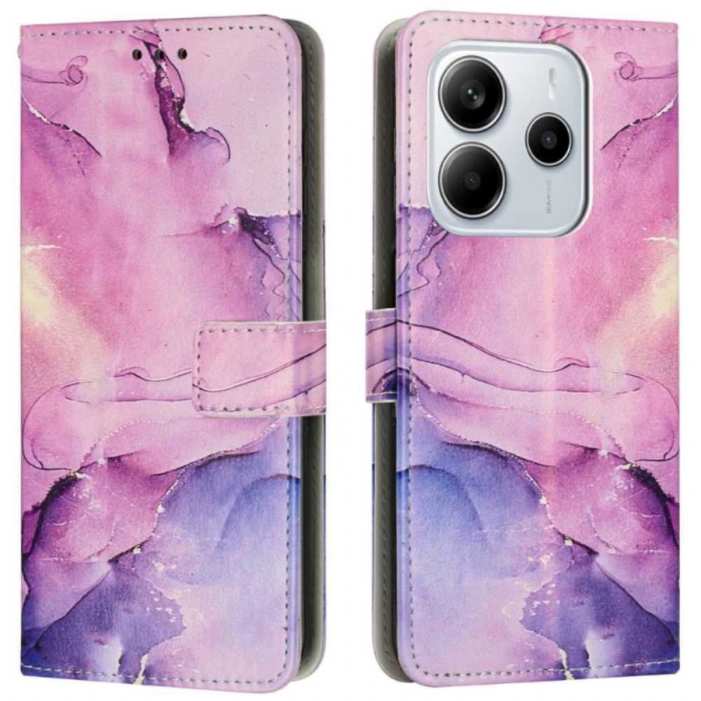 Leren Hoesje Voor Xiaomi Redmi Note 14 4g Marmer-effect