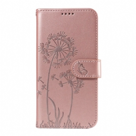 Leren Hoesje Voor Xiaomi Redmi Note 14 4g Paardenbloemen