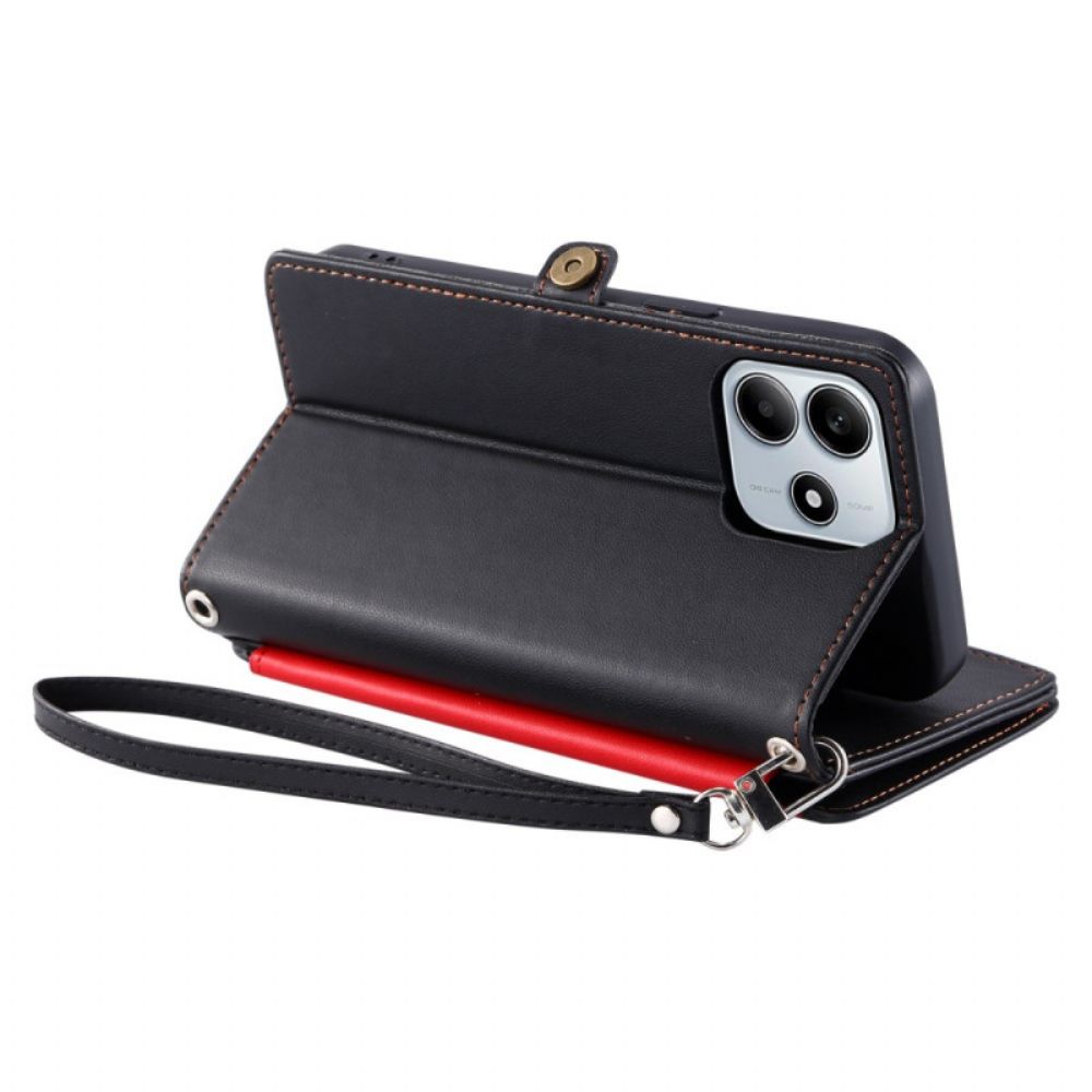 Leren Hoesje Voor Xiaomi Redmi Note 14 4g Portemonnee Met 8 Kaartsleuven