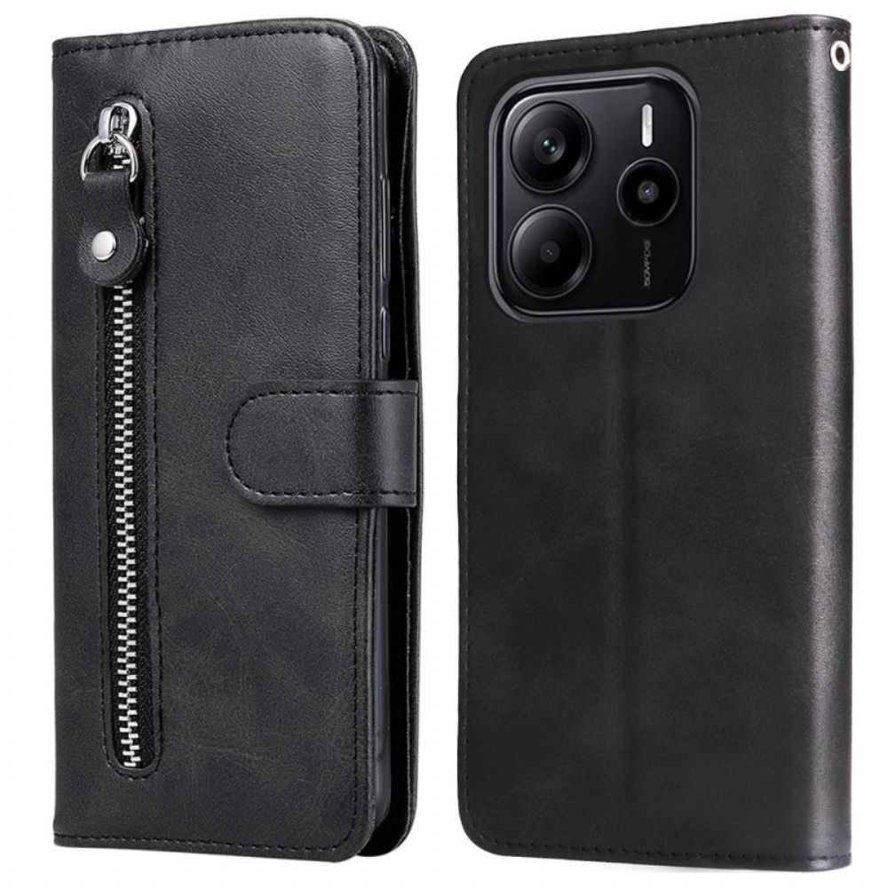 Leren Hoesje Voor Xiaomi Redmi Note 14 4g Portemonnee Met Rits