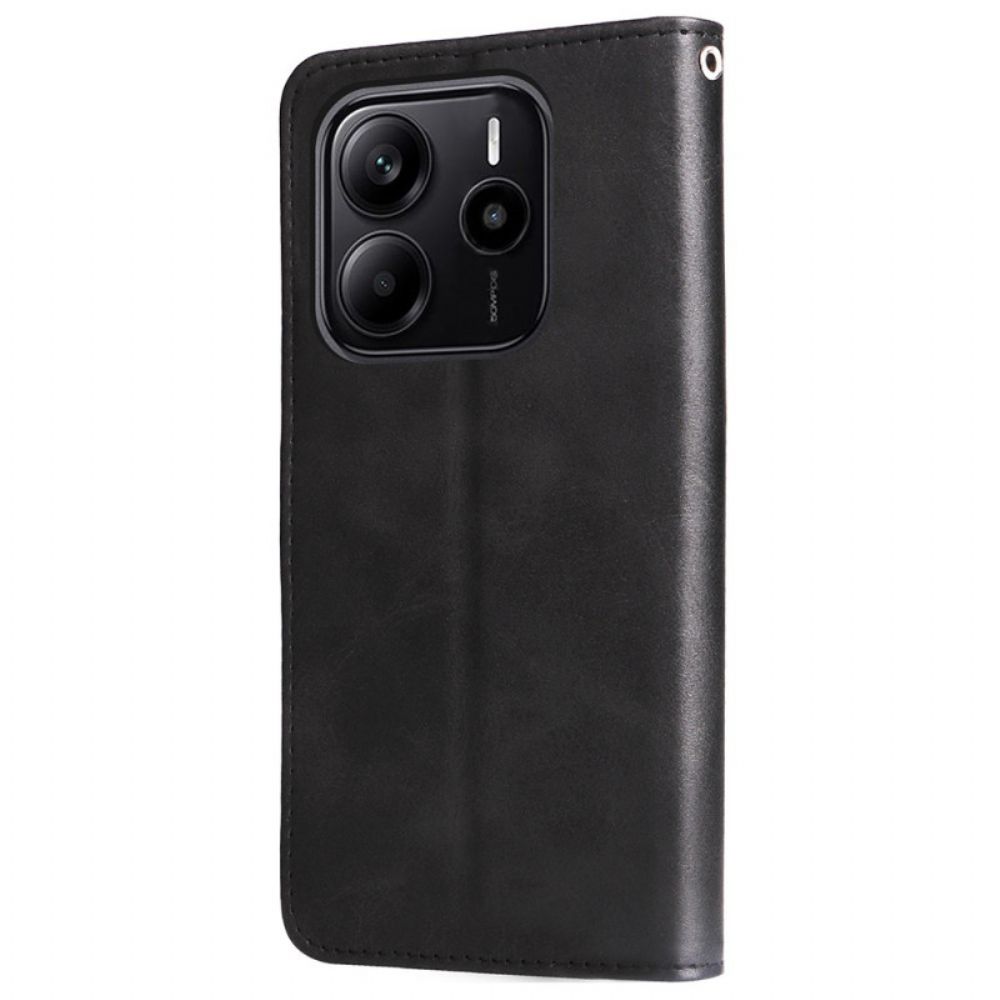 Leren Hoesje Voor Xiaomi Redmi Note 14 4g Portemonnee Met Rits