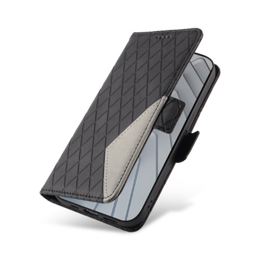 Leren Hoesje Xiaomi Redmi Note 14 4g Diamantpatroon