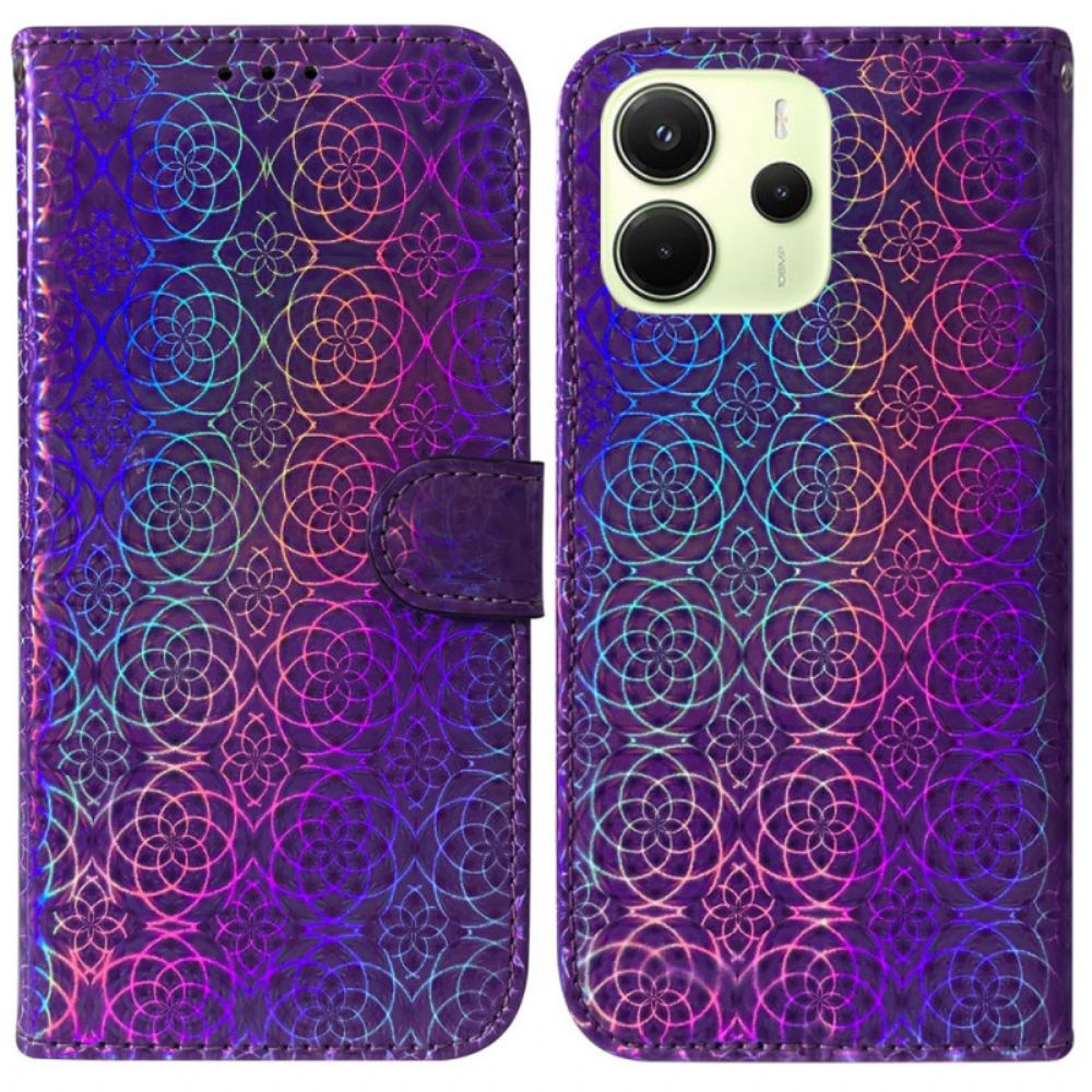 Leren Hoesje Xiaomi Redmi Note 14 4g Discostijl Bescherming Hoesje