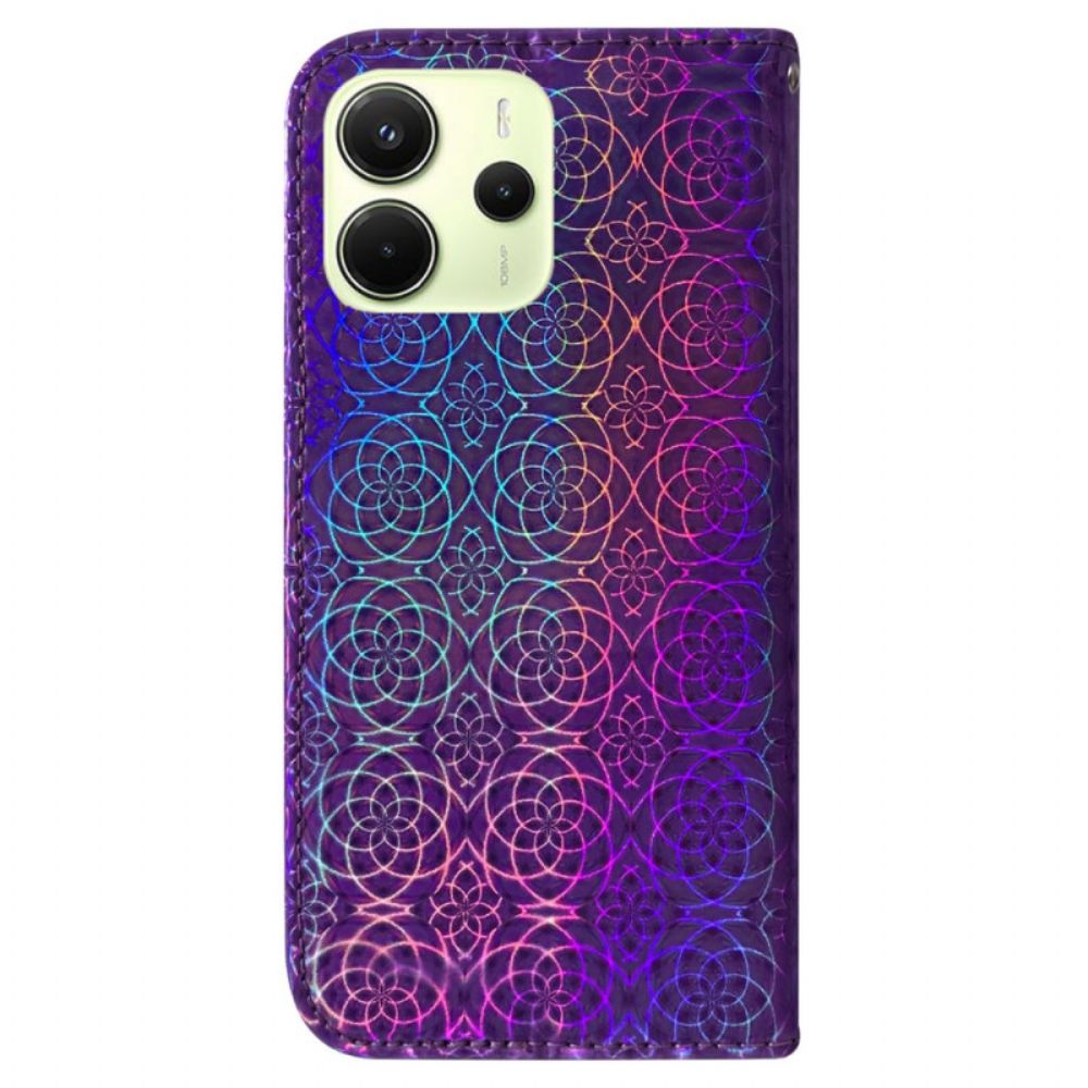 Leren Hoesje Xiaomi Redmi Note 14 4g Discostijl Bescherming Hoesje