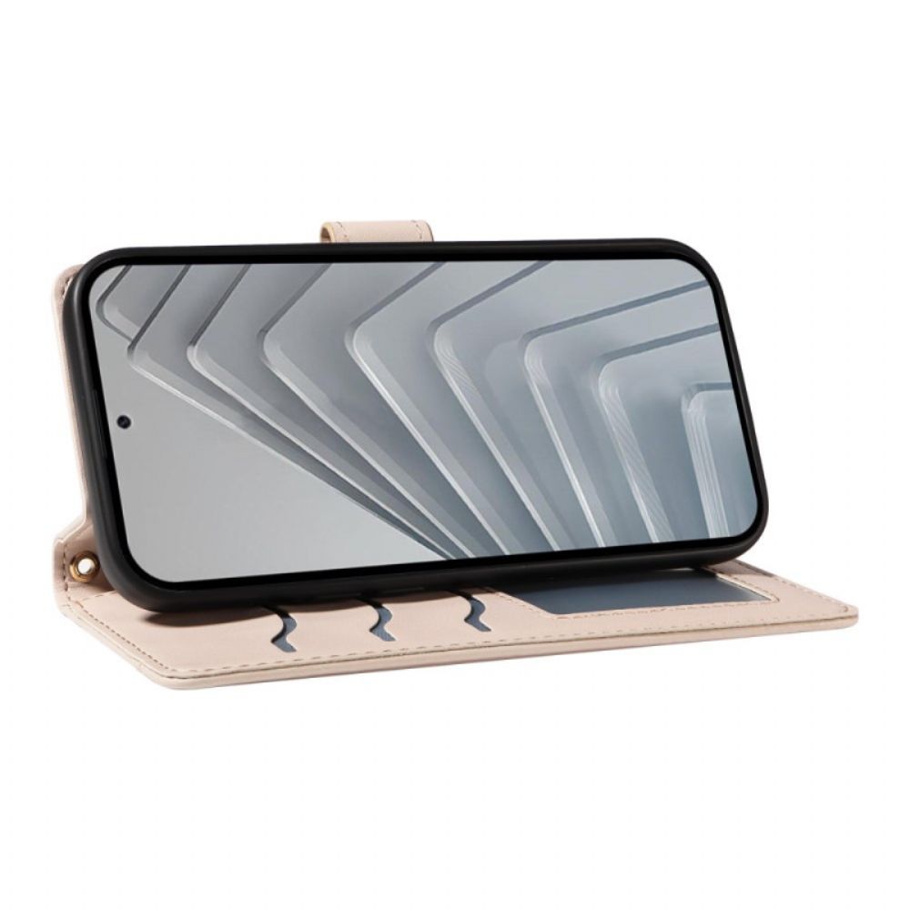 Leren Hoesje Xiaomi Redmi Note 14 4g Gewatteerd Met Riem En Schouderriem Bescherming Hoesje