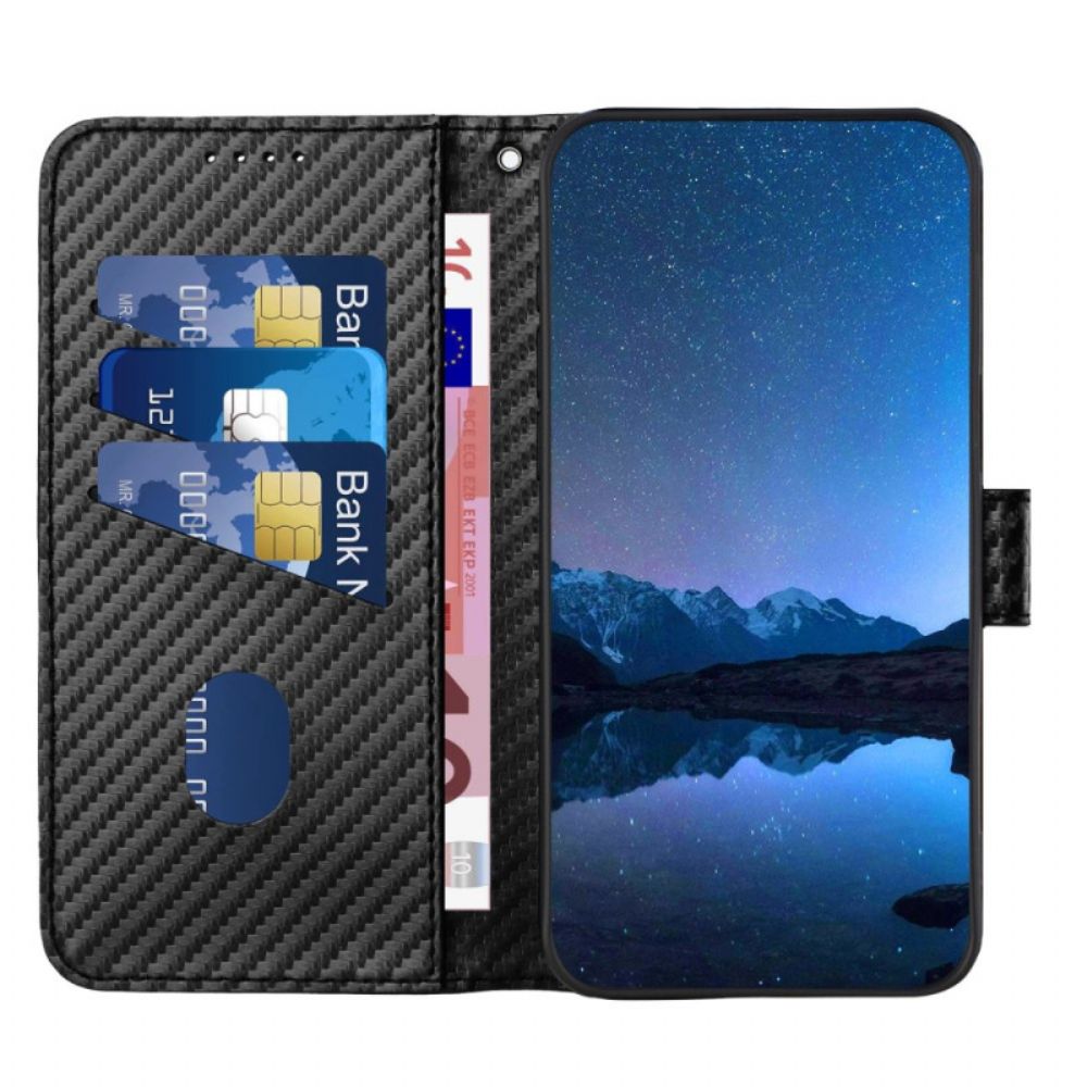Leren Hoesje Xiaomi Redmi Note 14 4g Koolstofvezel Bescherming Hoesje