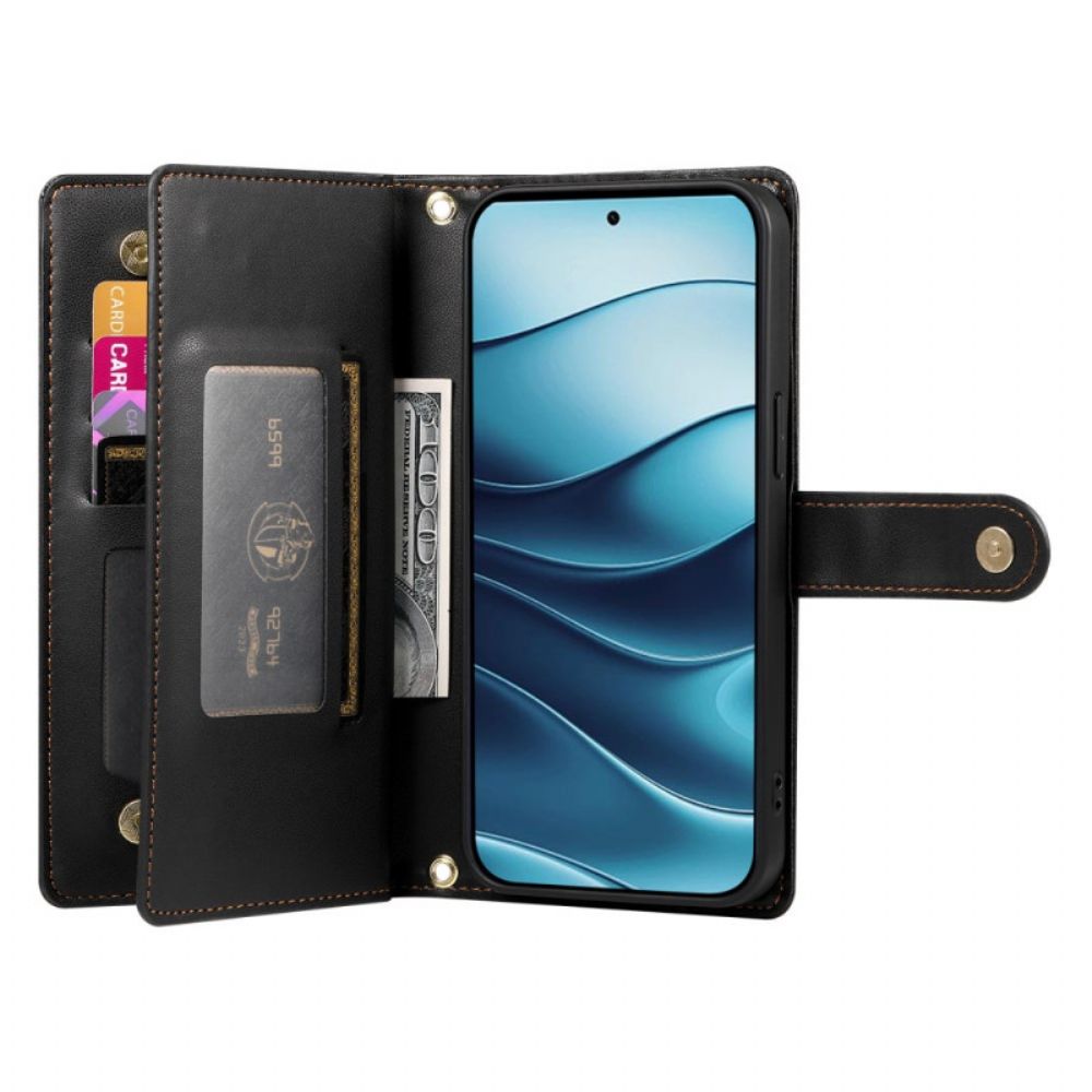 Leren Hoesje Xiaomi Redmi Note 14 4g Portemonnee En Bandjes Bescherming Hoesje