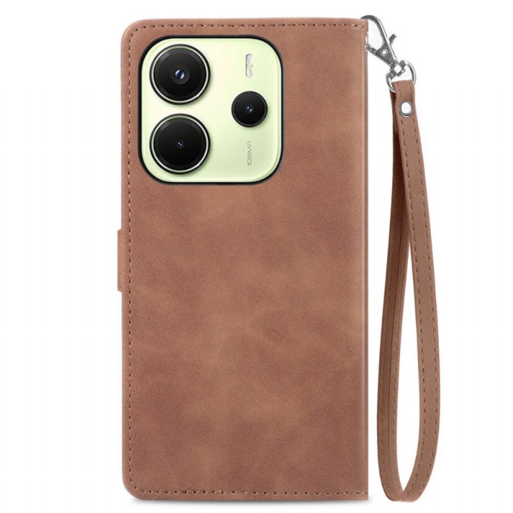 Leren Hoesje Xiaomi Redmi Note 14 4g Portemonnee Met Kant En Rits Bescherming Hoesje