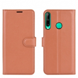 Folio-hoesje voor Huawei P40 Lite E / Huawei Y7p Klassiek Litchi Kunstleer
