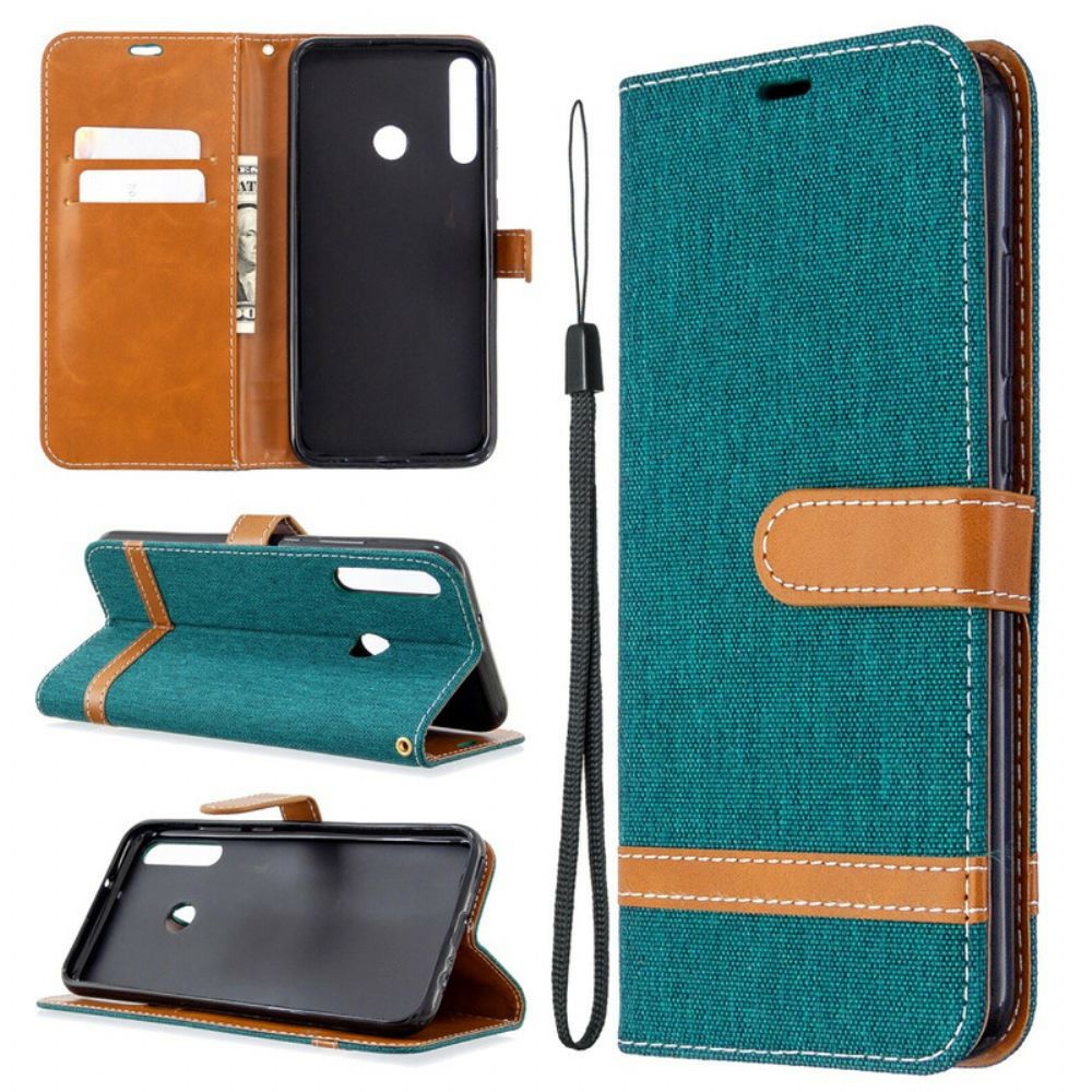 Folio-hoesje voor Huawei P40 Lite E / Huawei Y7p Met Ketting Band Met Stof En Leereffect