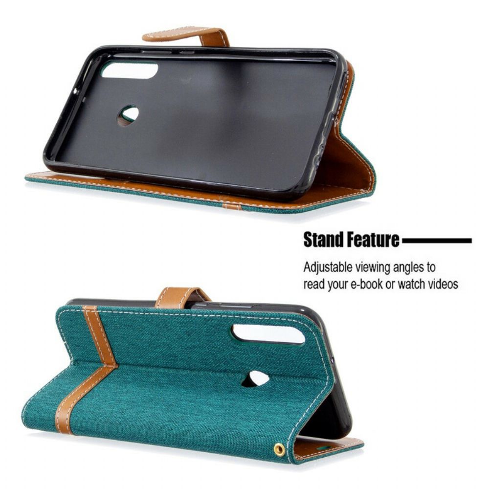 Folio-hoesje voor Huawei P40 Lite E / Huawei Y7p Met Ketting Band Met Stof En Leereffect