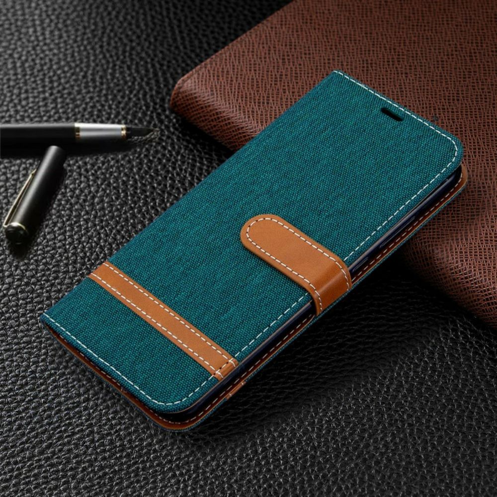 Folio-hoesje voor Huawei P40 Lite E / Huawei Y7p Met Ketting Band Met Stof En Leereffect