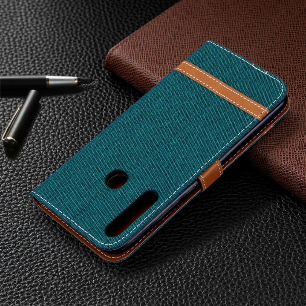 Folio-hoesje voor Huawei P40 Lite E / Huawei Y7p Met Ketting Band Met Stof En Leereffect