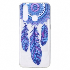 Telefoonhoesje voor Huawei P40 Lite E / Huawei Y7p Transparante Dromenvanger Blauwe Veren