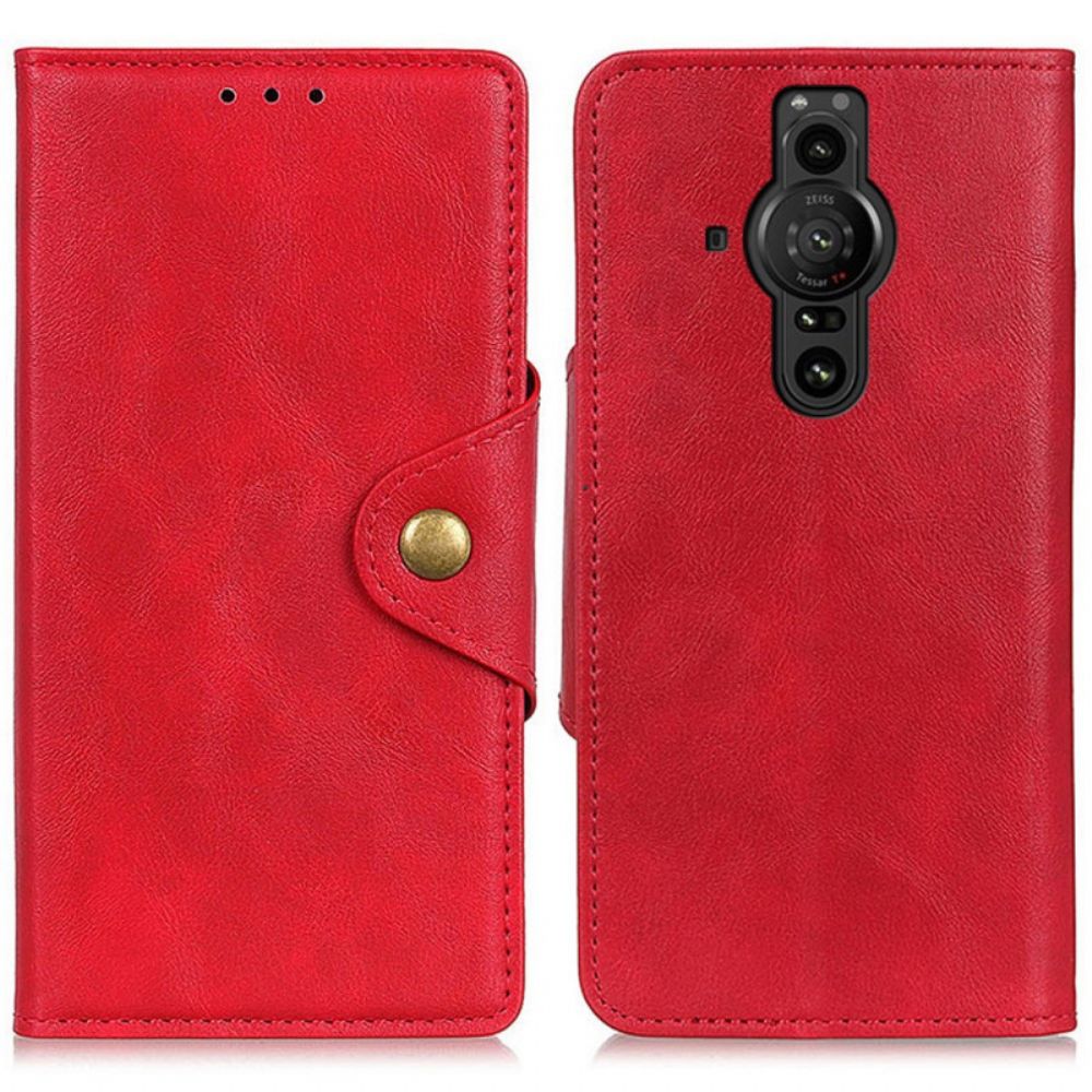 Folio-hoesje voor Sony Xperia Pro-I Kunstleer Decoratieve Knoop