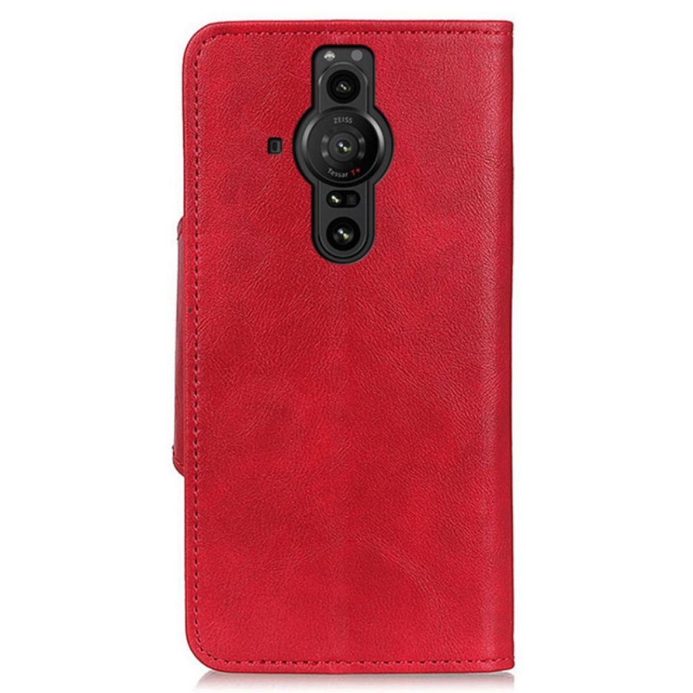 Folio-hoesje voor Sony Xperia Pro-I Kunstleer Decoratieve Knoop