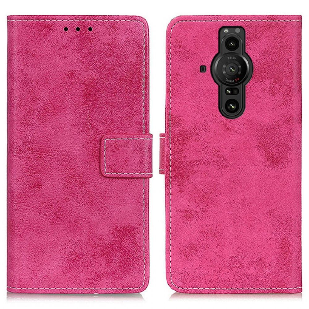 Leren Hoesje voor Sony Xperia Pro-I Vintage Leereffect