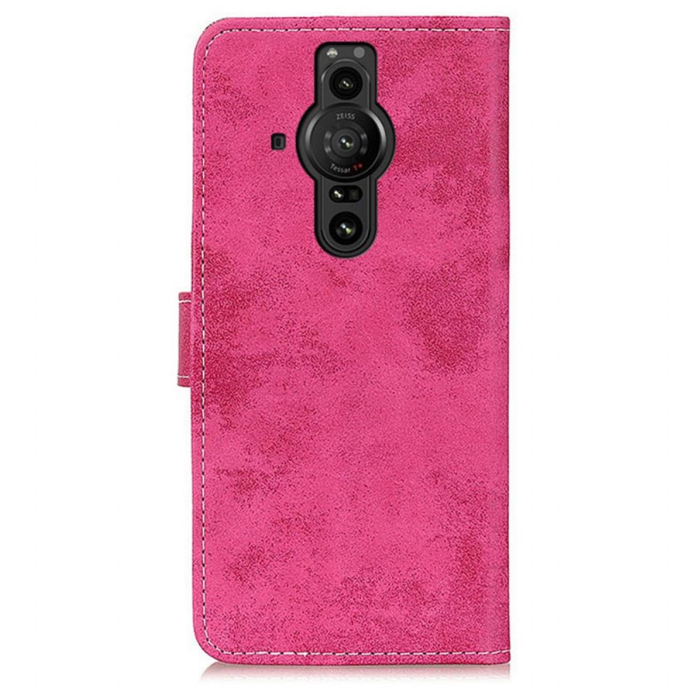 Leren Hoesje voor Sony Xperia Pro-I Vintage Leereffect