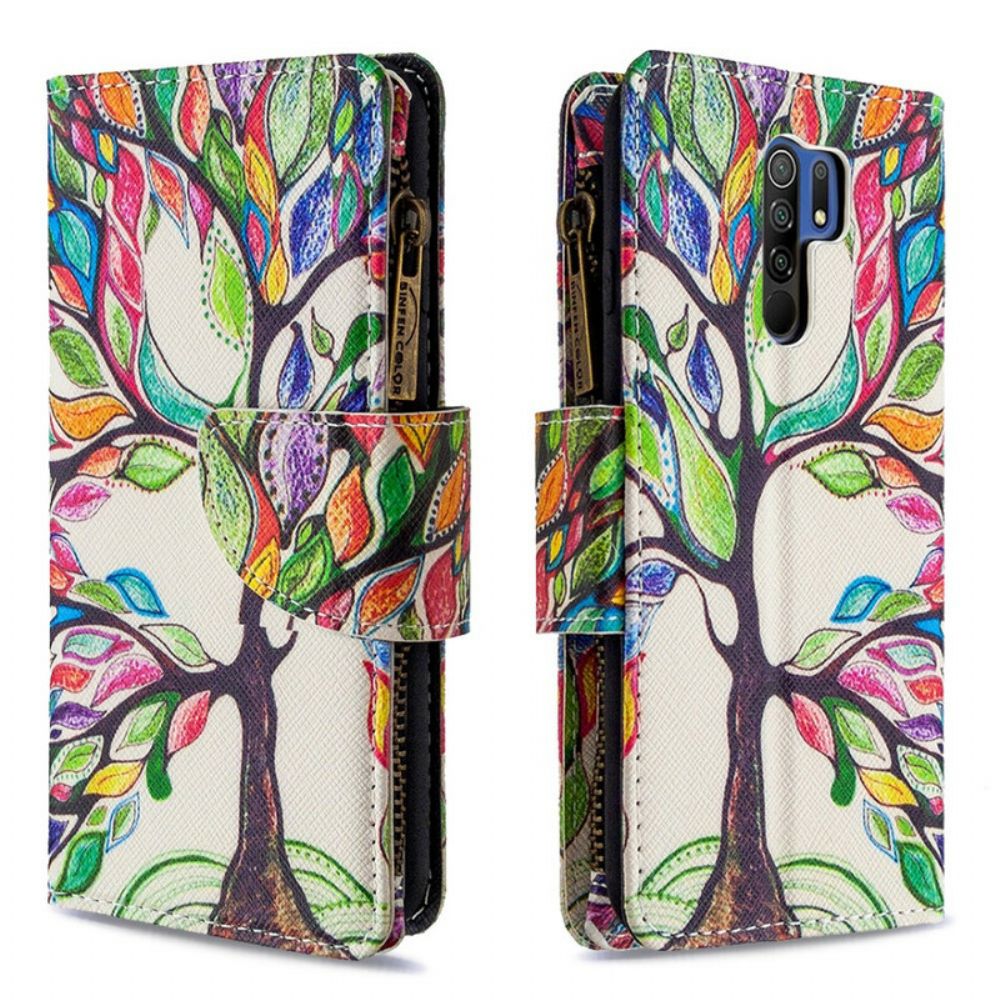 Folio-hoesje voor Xiaomi Redmi 9 Boomzak Met Rits
