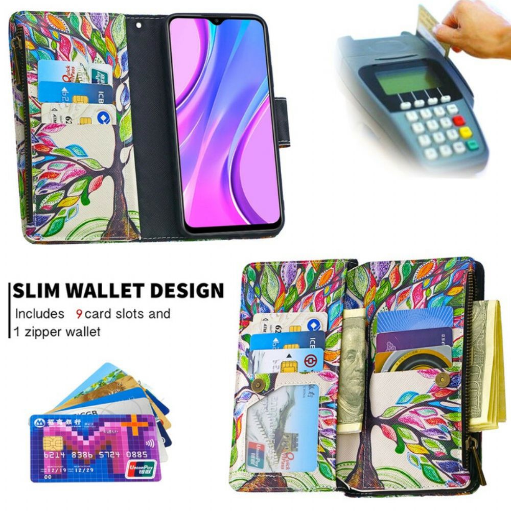 Folio-hoesje voor Xiaomi Redmi 9 Boomzak Met Rits