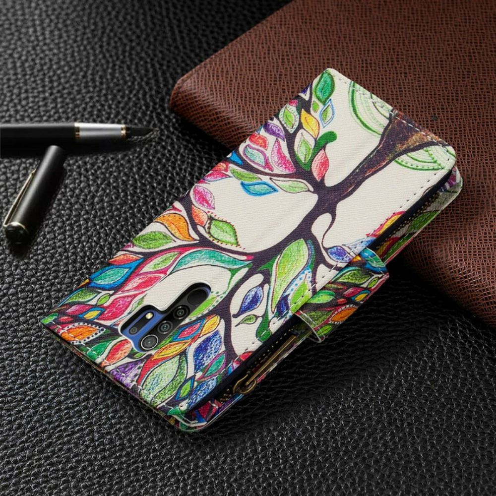 Folio-hoesje voor Xiaomi Redmi 9 Boomzak Met Rits