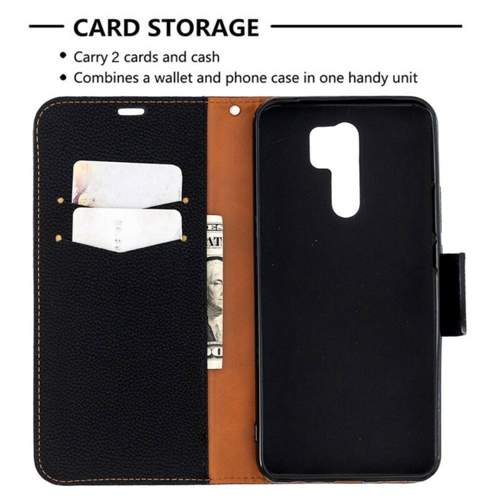 Folio-hoesje voor Xiaomi Redmi 9 Flip Case Litchi Flap Schuin
