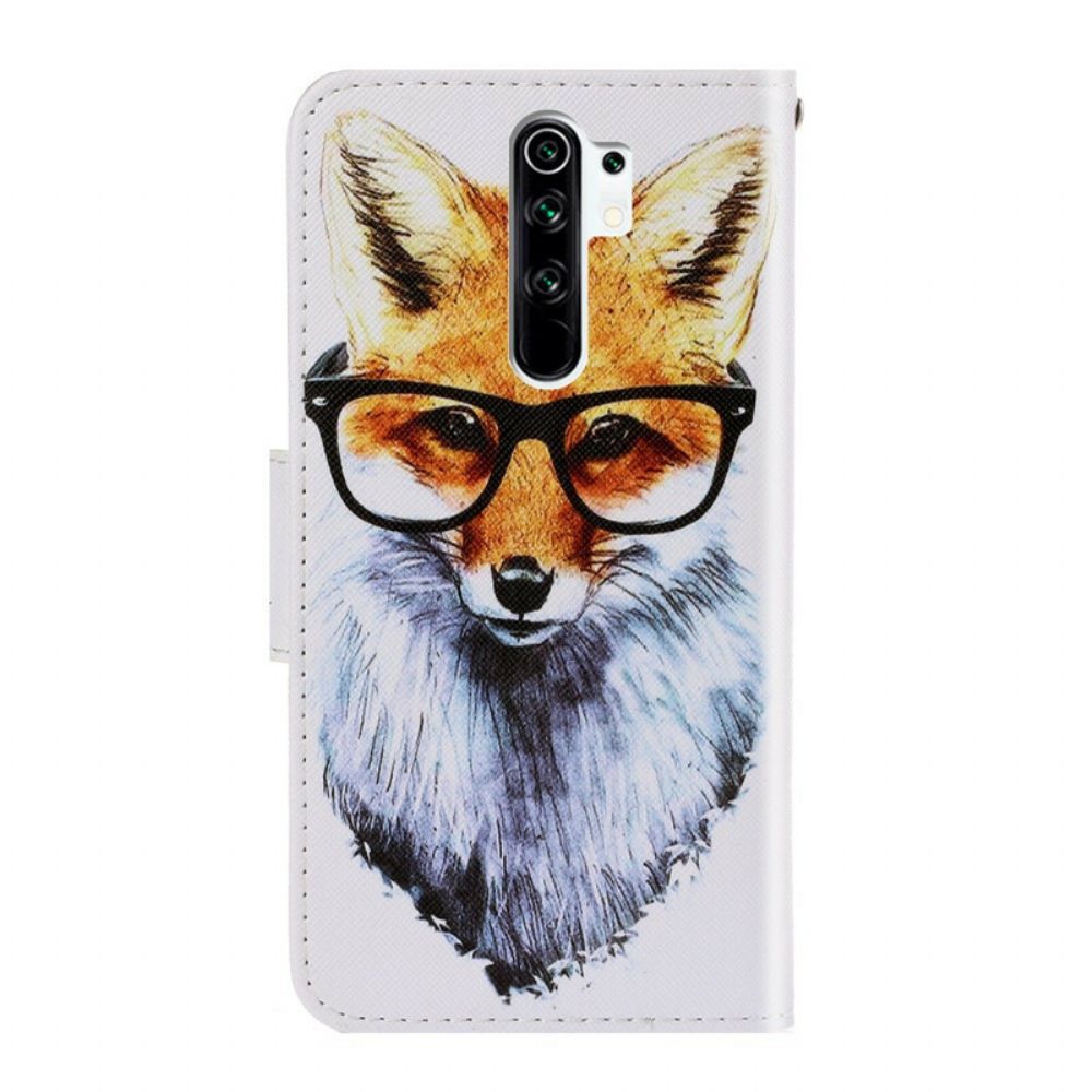 Folio-hoesje voor Xiaomi Redmi 9 Met Ketting Smart Fox Met Riem