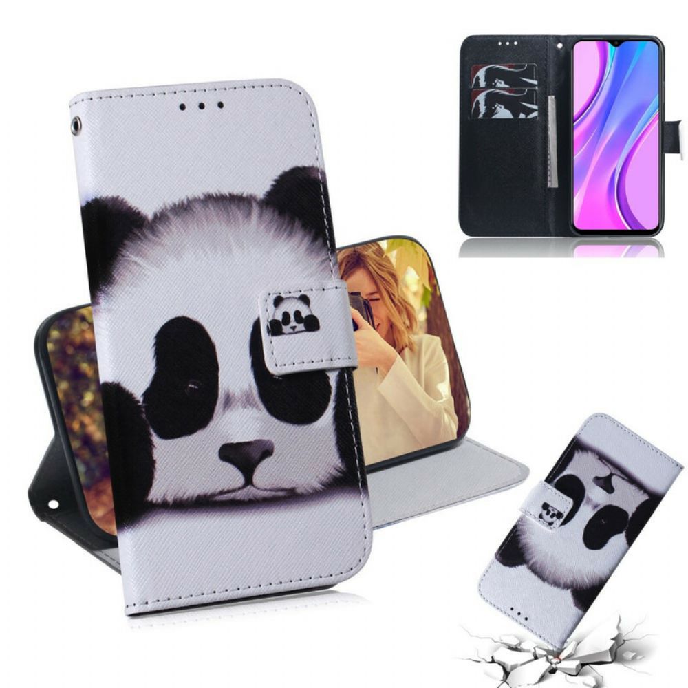 Leren Hoesje voor Xiaomi Redmi 9 Pandagezicht