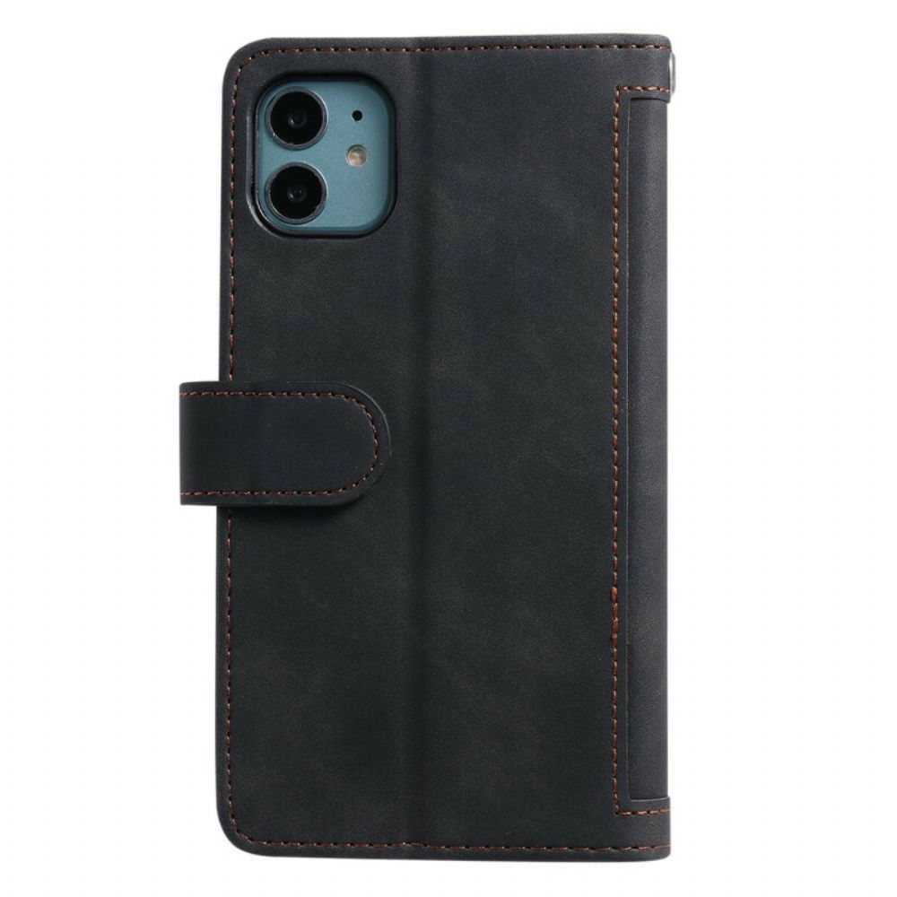 Folio-hoesje voor iPhone 12 Mini Muntentasje 9 Kaarthouder