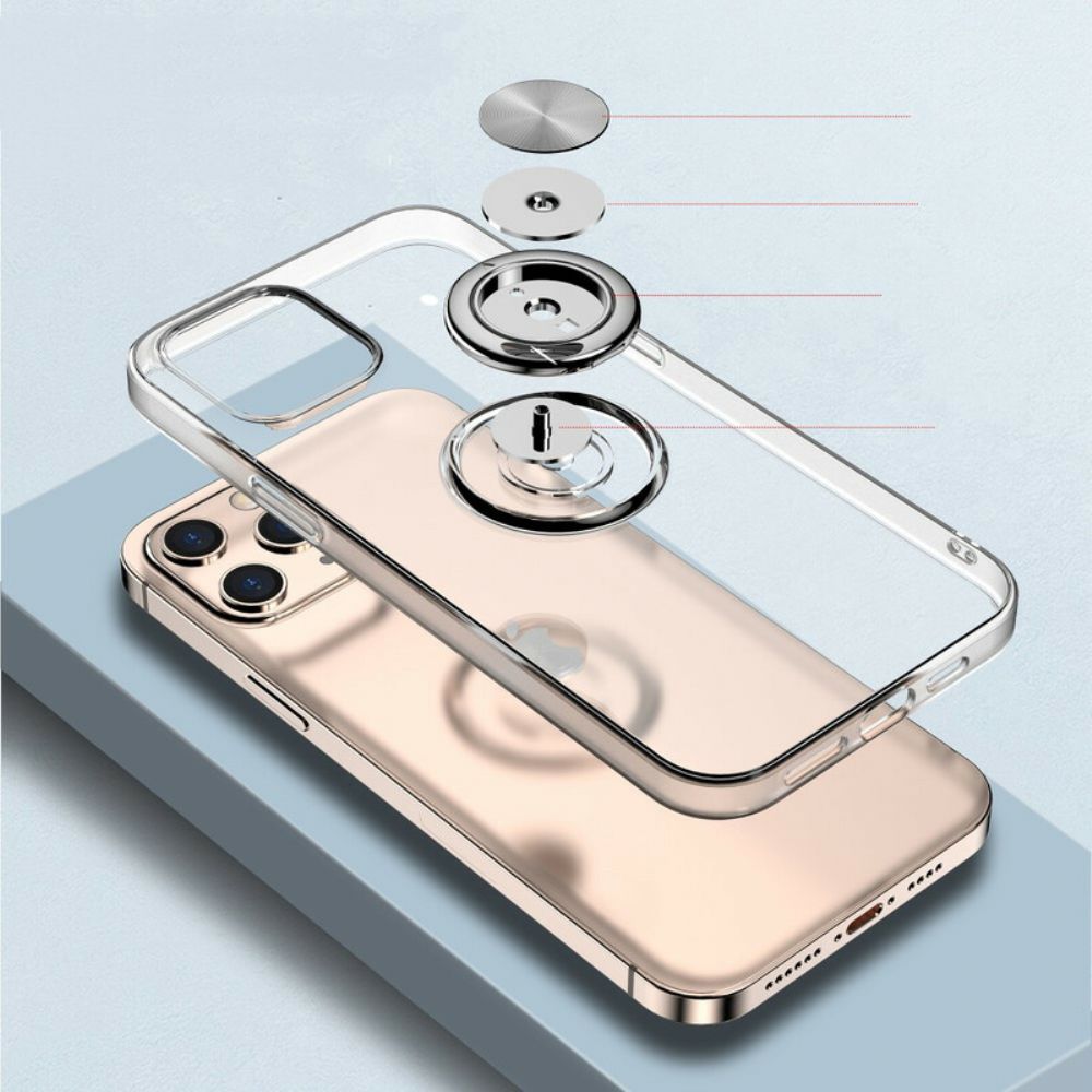 Telefoonhoesje voor iPhone 12 Mini Transparant Met Ring-support