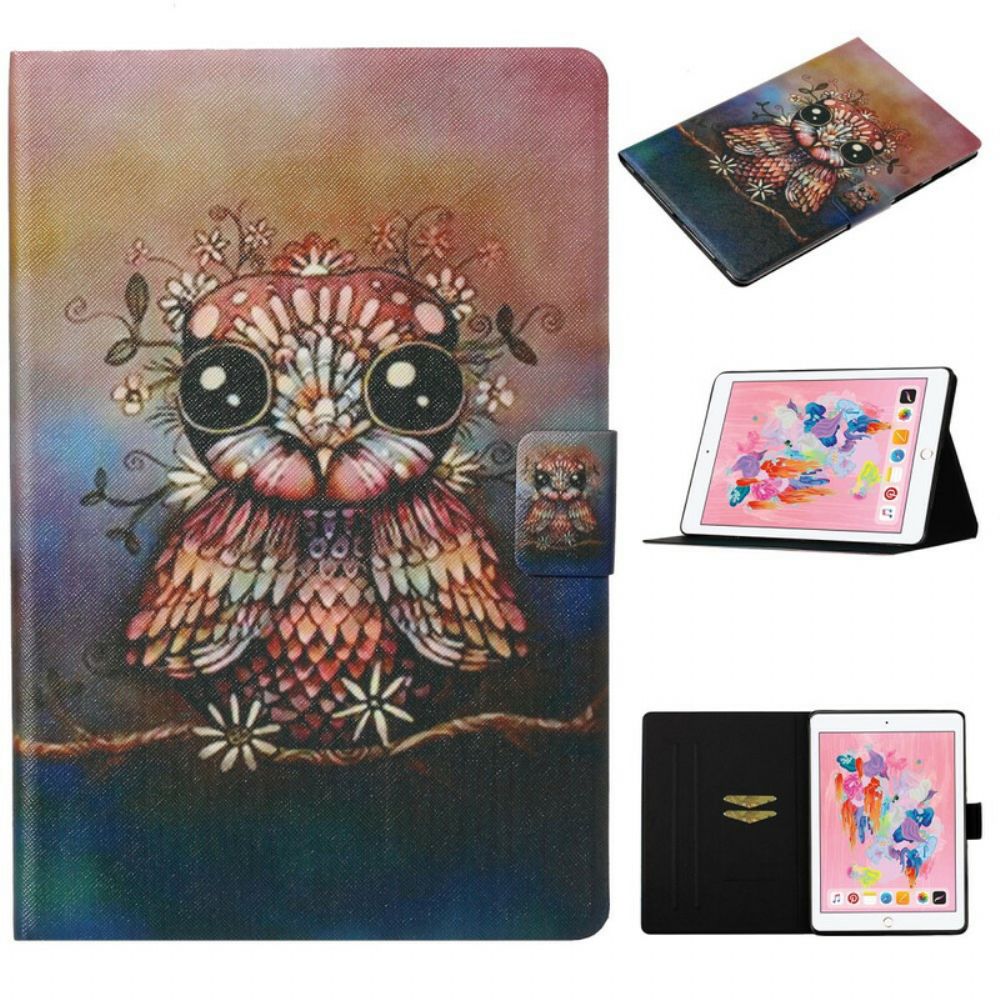 Flip Case voor iPad 10.2" (2020) (2019) / Air 10.5" / Pro 10.5" Artistieke Uil