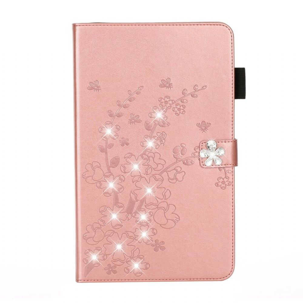 Folio-hoesje voor iPad 10.2" (2020) (2019) / Air 10.5" / Pro 10.5" Gebloemde Diamanten Leereffect