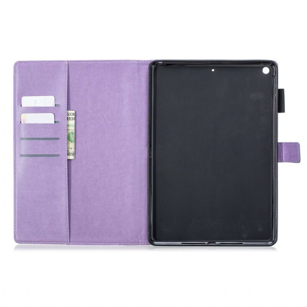 Folio-hoesje voor iPad 10.2" (2020) (2019) / Air 10.5" / Pro 10.5" Gebloemde Diamanten Leereffect