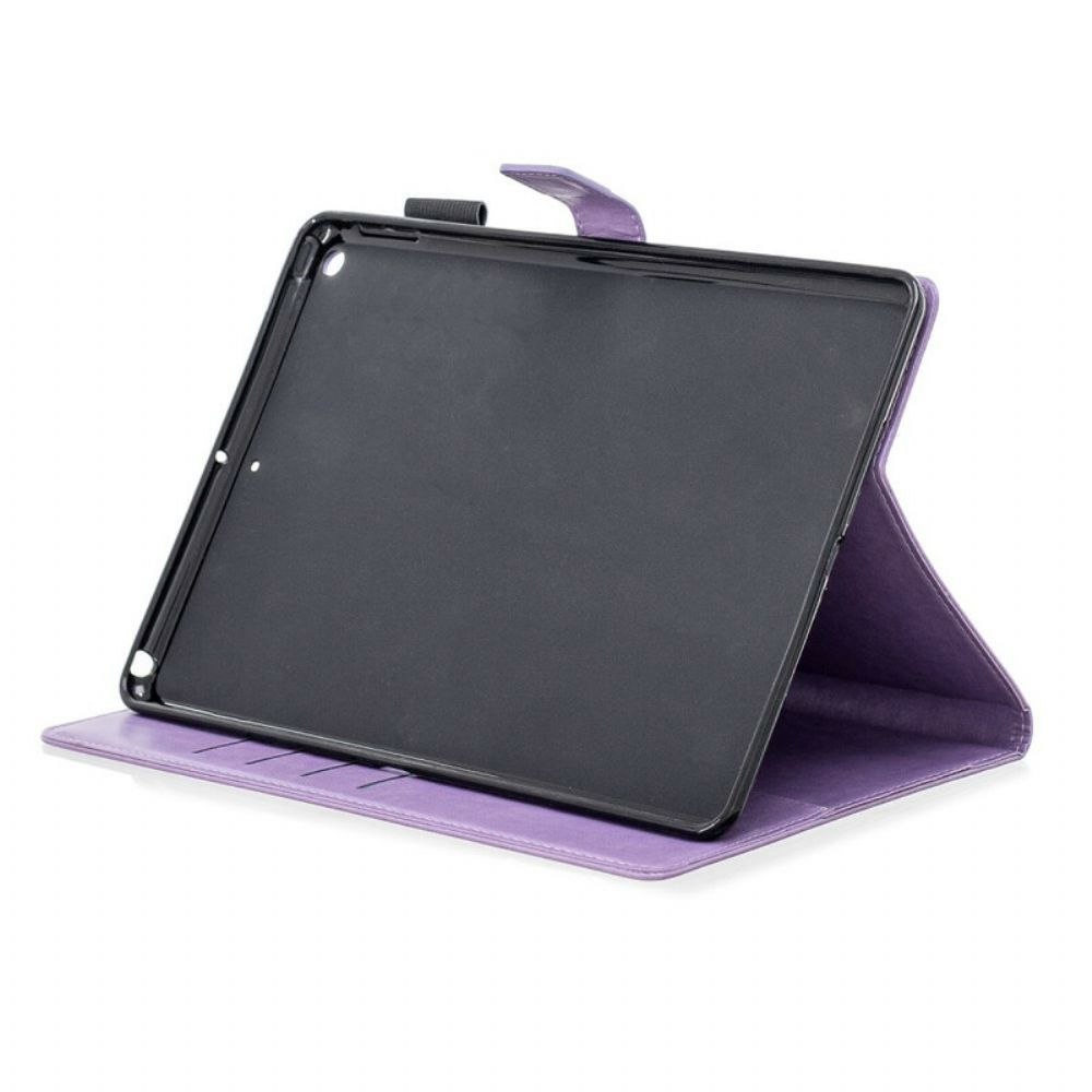 Folio-hoesje voor iPad 10.2" (2020) (2019) / Air 10.5" / Pro 10.5" Gebloemde Diamanten Leereffect