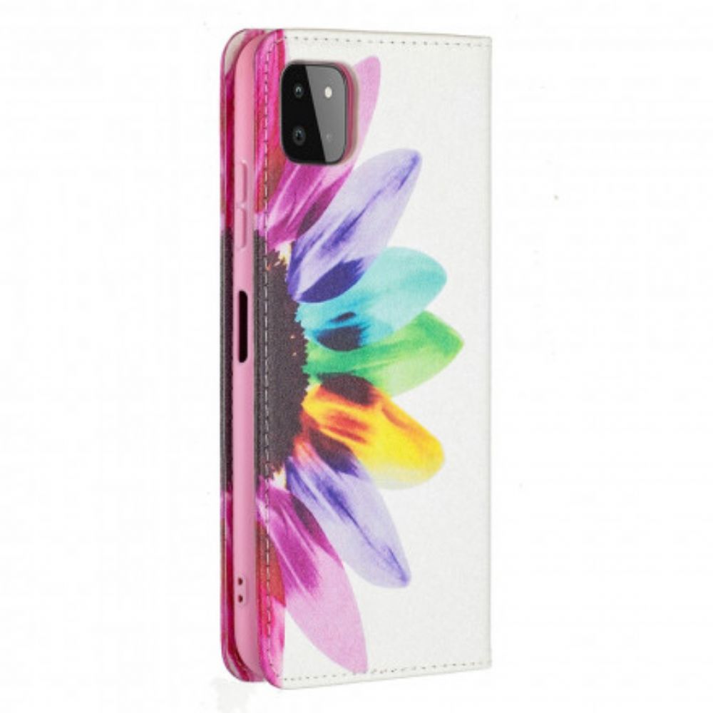 Bescherming Hoesje voor Samsung Galaxy A22 5G Folio-hoesje Aquarel Bloem