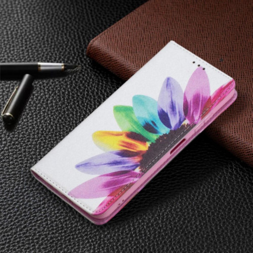 Bescherming Hoesje voor Samsung Galaxy A22 5G Folio-hoesje Aquarel Bloem