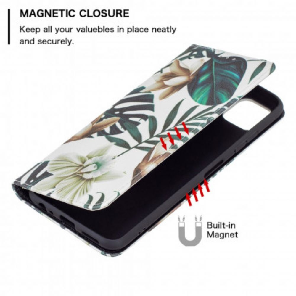 Bescherming Hoesje voor Samsung Galaxy A22 5G Folio-hoesje Bladeren