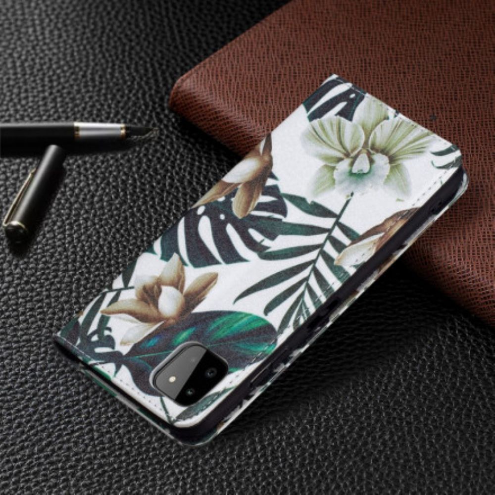 Bescherming Hoesje voor Samsung Galaxy A22 5G Folio-hoesje Bladeren