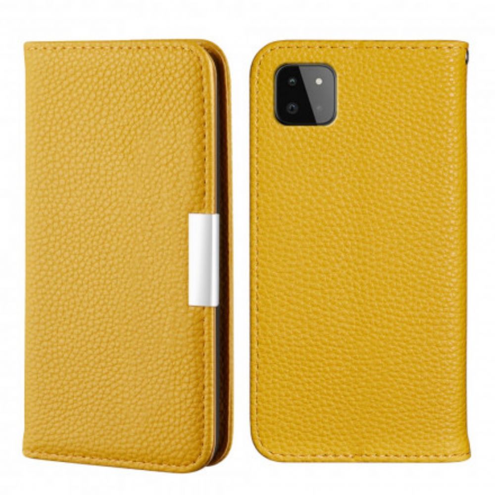 Bescherming Hoesje voor Samsung Galaxy A22 5G Folio-hoesje Ultra Chique Litchi Kunstleer