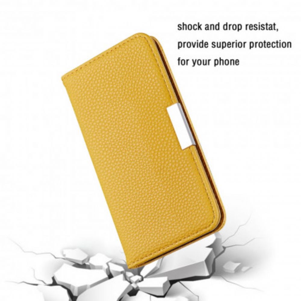 Bescherming Hoesje voor Samsung Galaxy A22 5G Folio-hoesje Ultra Chique Litchi Kunstleer