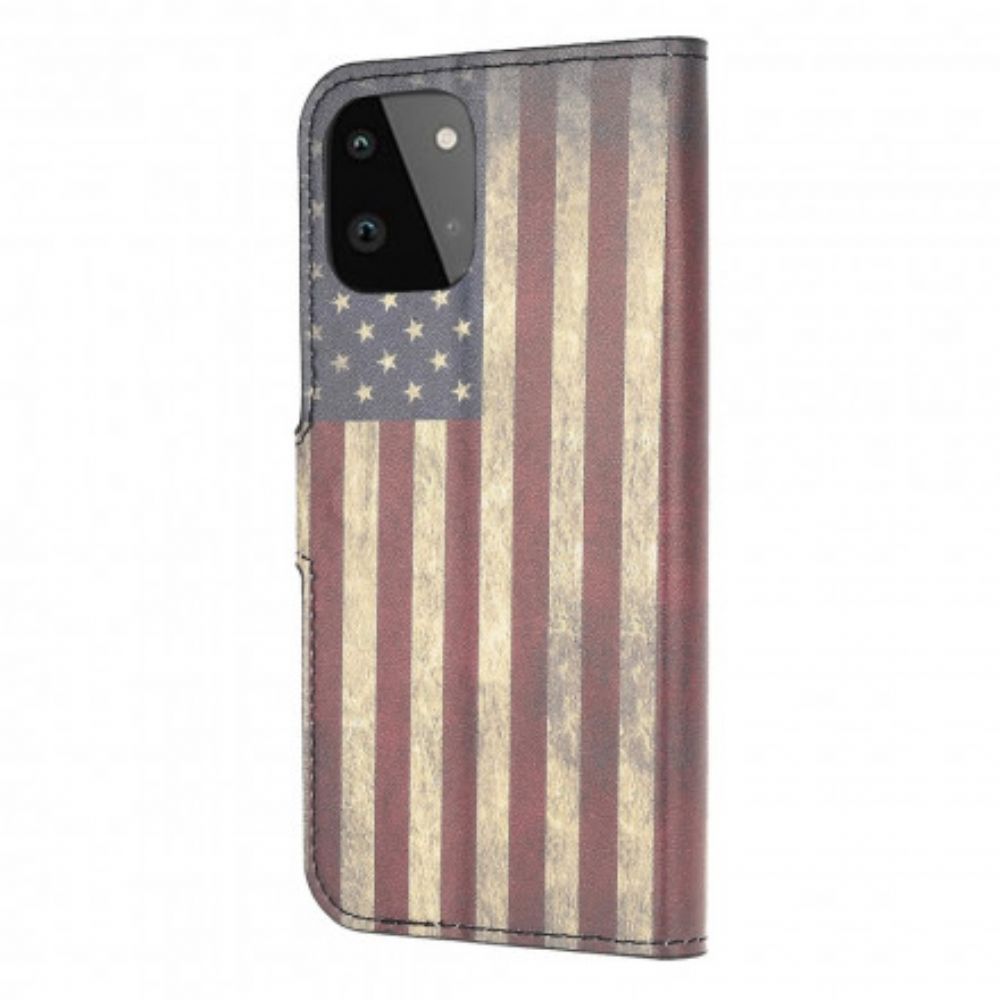 Flip Case voor Samsung Galaxy A22 5G Amerikaanse Vlag