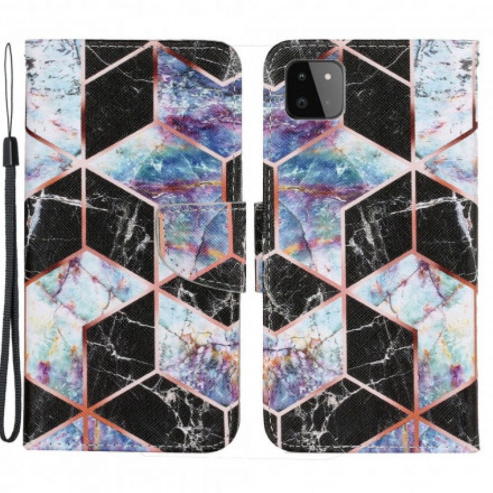 Folio-hoesje voor Samsung Galaxy A22 5G Geometrisch Marmer