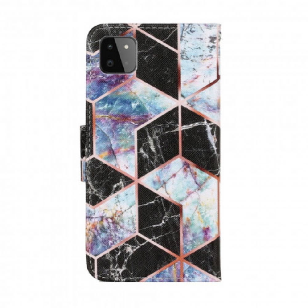 Folio-hoesje voor Samsung Galaxy A22 5G Geometrisch Marmer