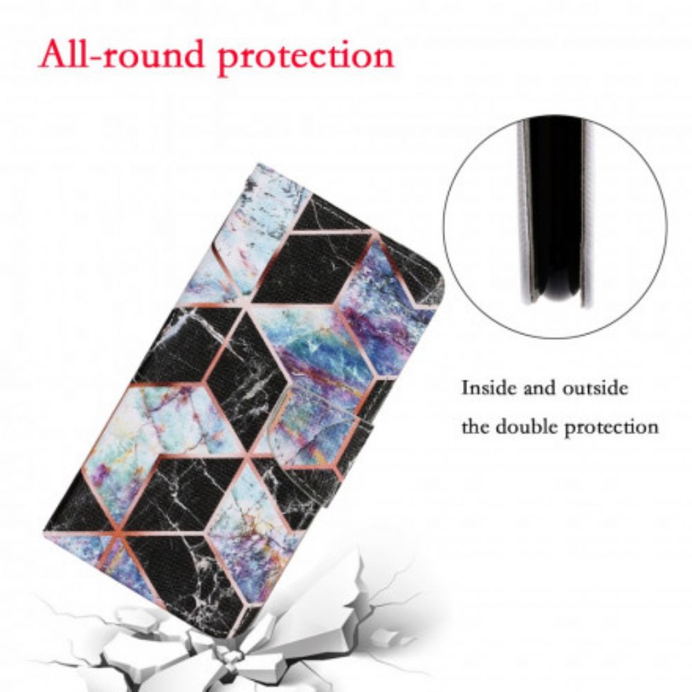 Folio-hoesje voor Samsung Galaxy A22 5G Geometrisch Marmer