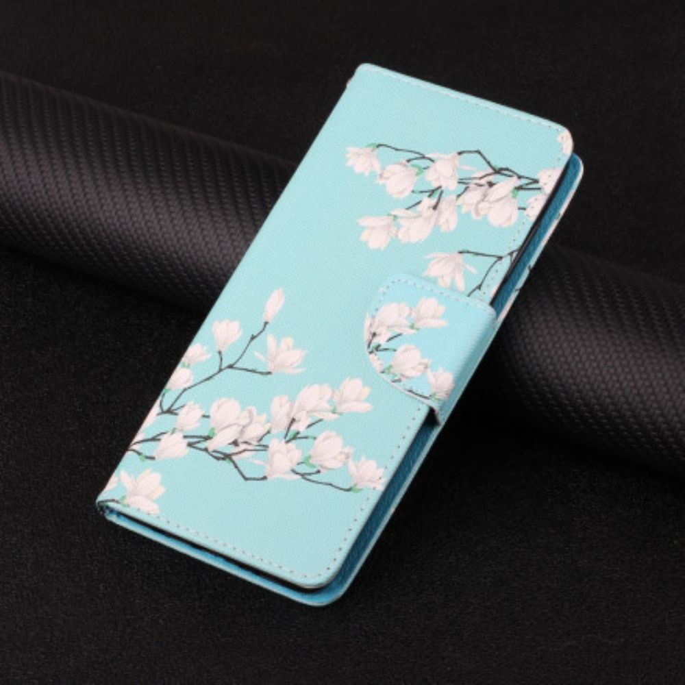 Folio-hoesje voor Samsung Galaxy A22 5G Met Ketting Thong Bloemenboom