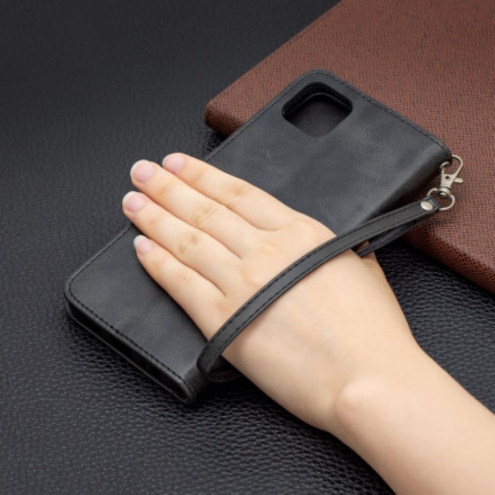 Leren Hoesje voor Samsung Galaxy A22 5G Folio-hoesje Gladde Schuine Klep