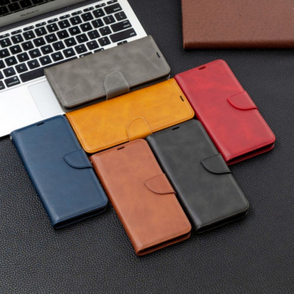 Leren Hoesje voor Samsung Galaxy A22 5G Folio-hoesje Gladde Schuine Klep