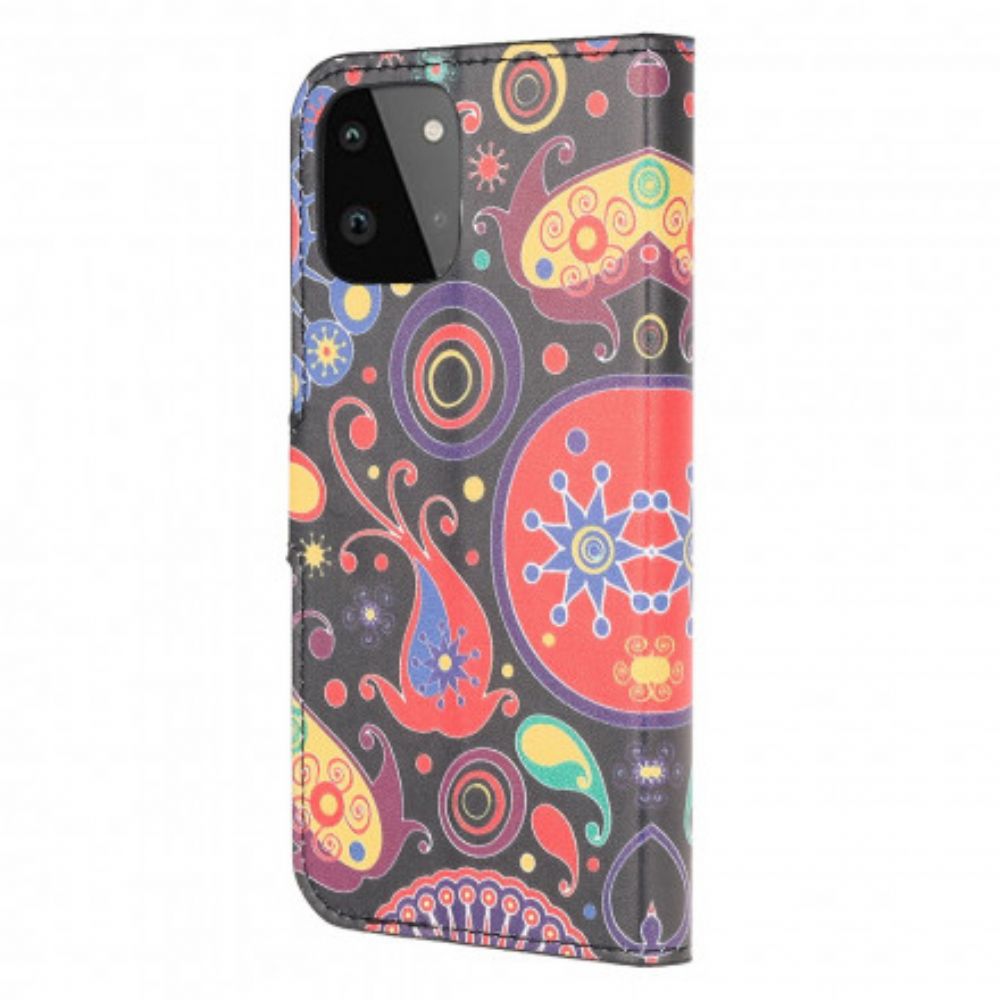 Leren Hoesje voor Samsung Galaxy A22 5G Galaxy-ontwerp